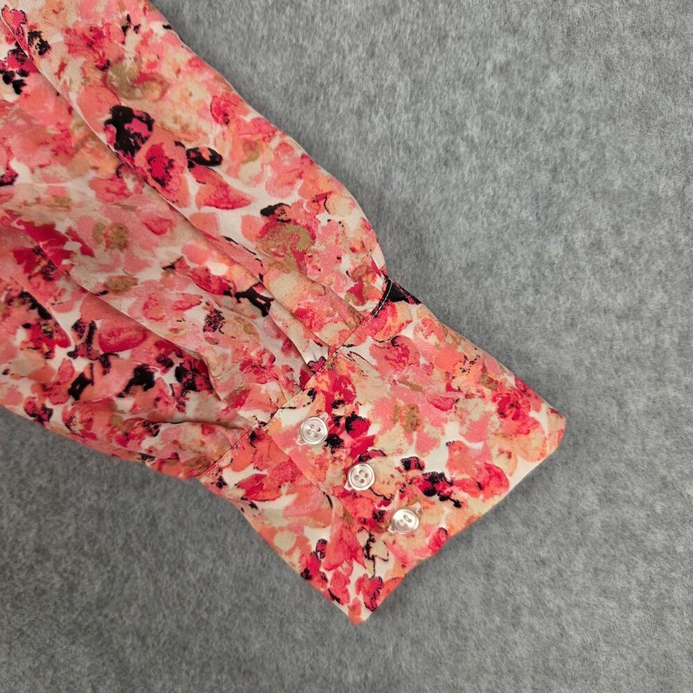 The Limited XL Pink Floral Popover Long Sleeve Blouse - Picture 5 of 10